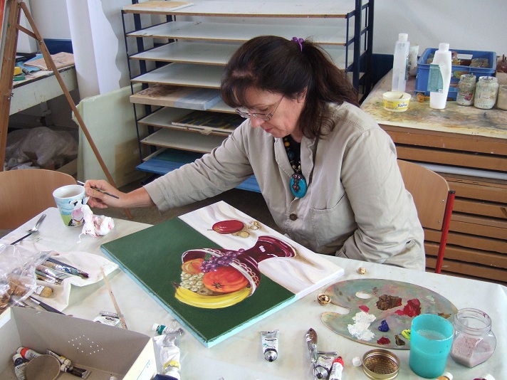 Eine Teilnehmerin meines Malworkshops
