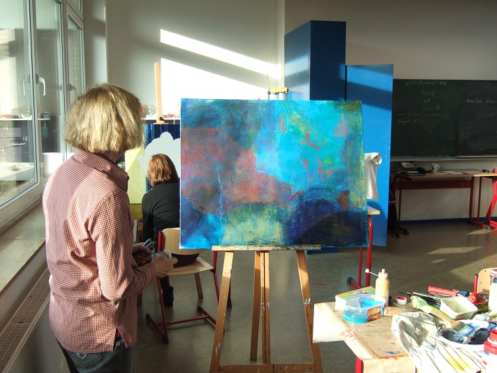 Eine Teilnehmerin meines Malworkshops