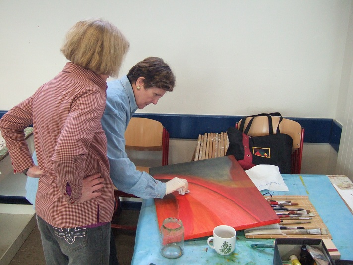 Eine Teilnehmerinnen meines Malworkshops