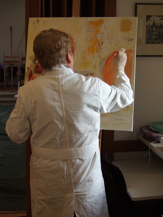Eine Teilnehmerin meines Malworkshops