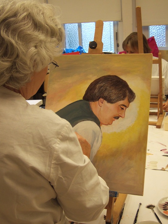 Eine Teilnehmerin meines Malworkshops